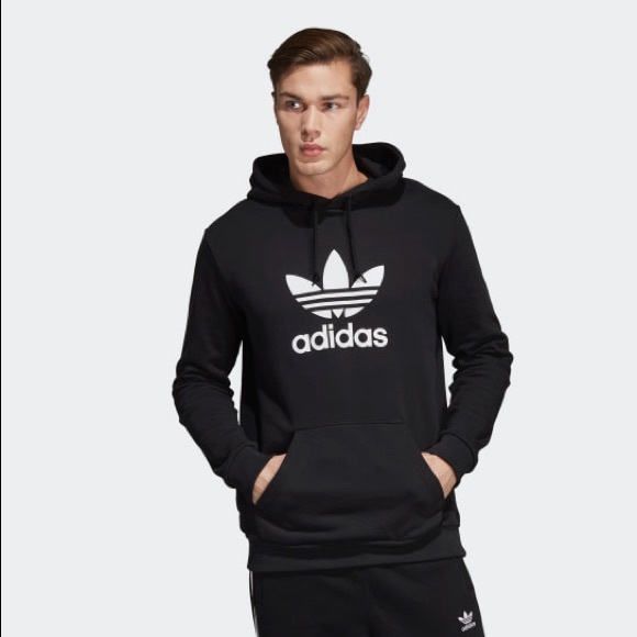 Adidas Classic Trefoil Hoodie in Black - Picture 6 of 6